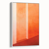 Mid Century Modern Abstract Art - Bold Orange Minimalist Geometric Decor