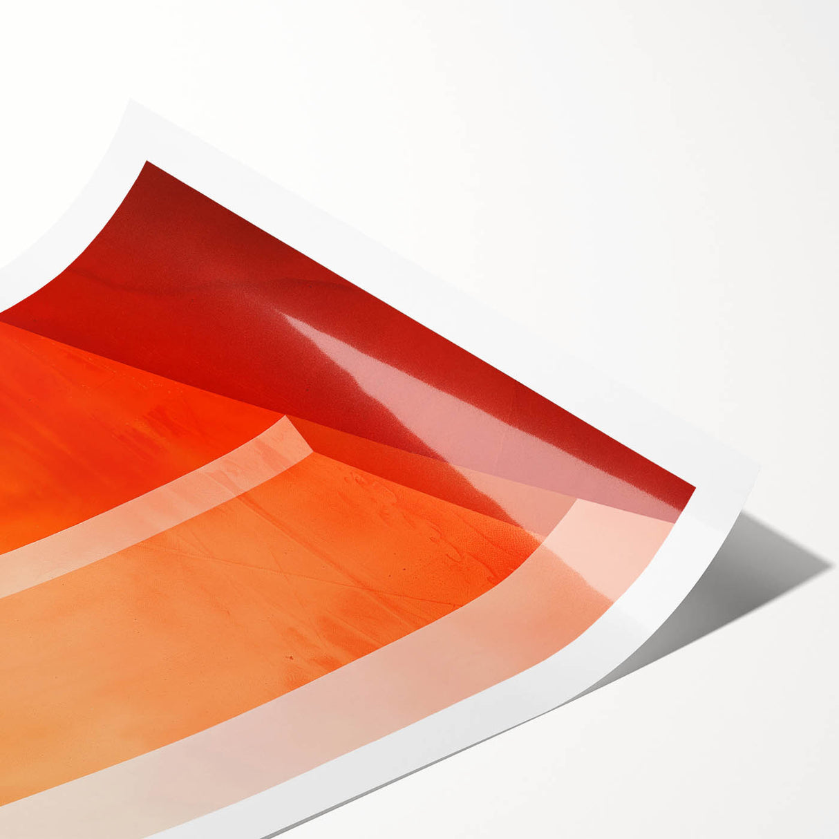 Mid Century Modern Abstract Art - Bold Orange Minimalist Geometric Decor