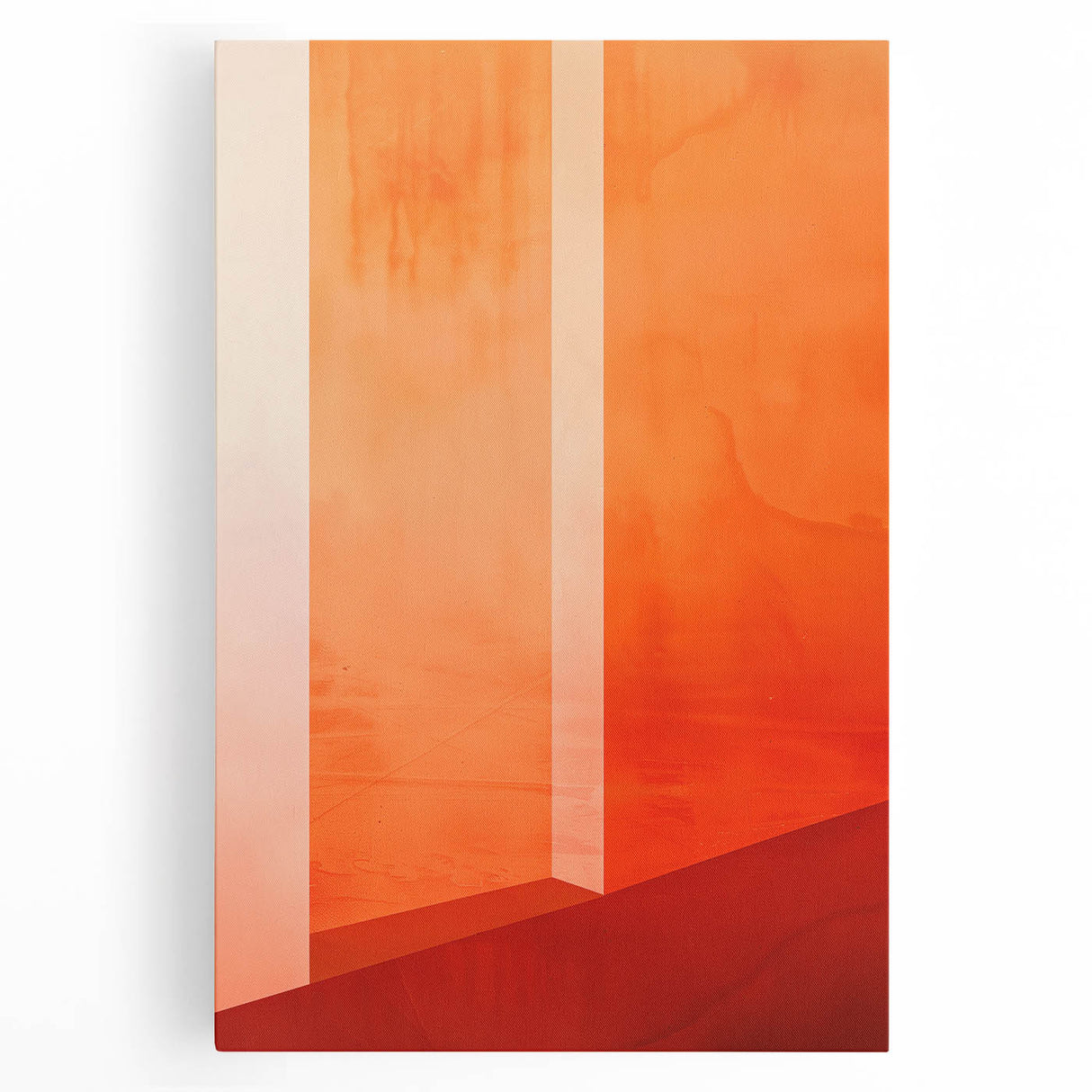 Mid Century Modern Abstract Art - Bold Orange Minimalist Geometric Decor