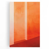 Mid Century Modern Abstract Art - Bold Orange Minimalist Geometric Decor