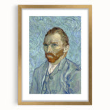 Abstract art print of swirling blue and yellow patterns, framed in gold, suitable for bedroom or dining room decor.