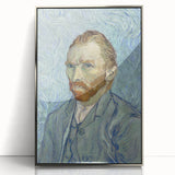 Mid-century modernist art deco poster featuring a silver-framed acrylic print of Van Gogh's work, ideal for nursery wall art.