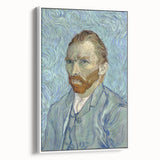 Vintage poster art of Van Gogh's work in a white frame, featuring vibrant colors, ideal for living room decor.