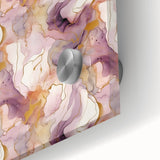 Abstract wall art featuring colorful strokes in shades of blue, pink, and gold on acrylic glass, highlighting modern artistic textures and vibrant design.