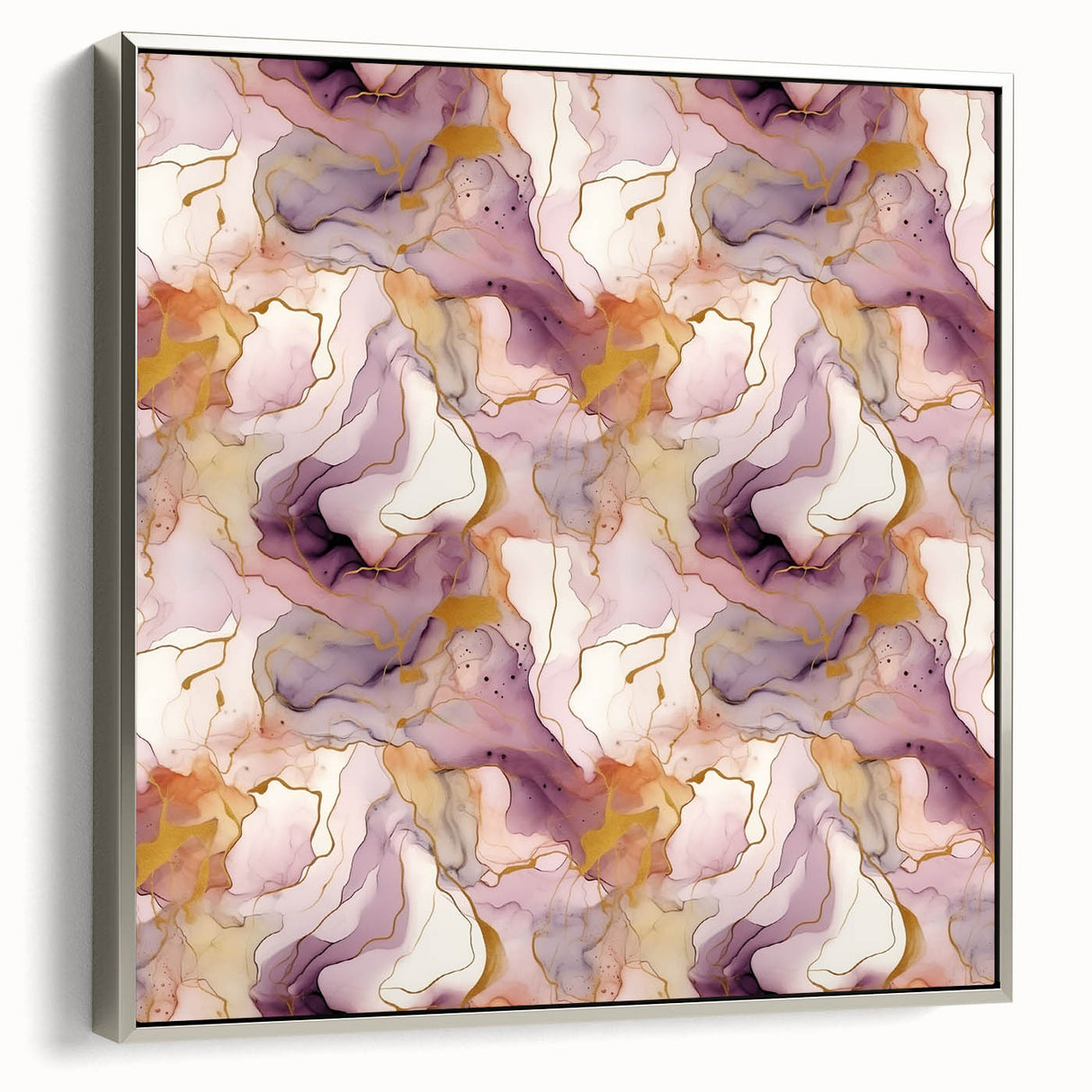Framed abstract wall art featuring elegant silver strokes on a canvas, showcasing a modern design that adds sophistication to any decor.