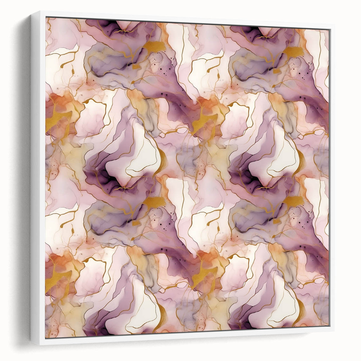 Framed abstract strokes wall art on a white background, showcasing vibrant colors and fluid designs, perfect for modern home decor. Side view highlights the artwork's depth and texture.