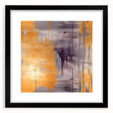 Abstract strokes wall art framed in black, featuring vibrant colors and dynamic patterns, perfect for modern home decor or office spaces.