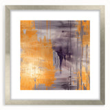 Abstract strokes wall art framed in silver with a mat, showcasing a blend of vibrant colors and fluid shapes, perfect for modern home decor. Ideal for adding a contemporary touch to living spaces.