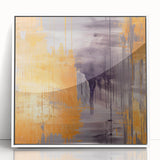 Framed abstract strokes wall art with a modern design in white and subtle hues, showcasing elegant brushwork and textures, perfect for contemporary decor.