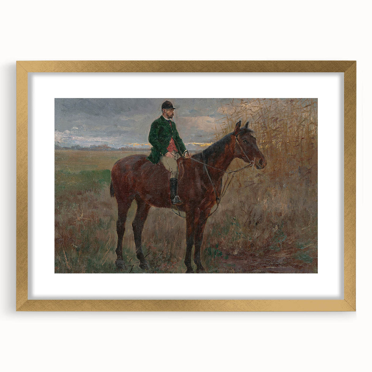 Modern Wall Art - Rider and Horse in a Tranquil Landscape