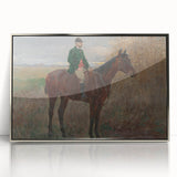 Modern Wall Art - Rider and Horse in a Tranquil Landscape