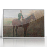 Modern Wall Art - Rider and Horse in a Tranquil Landscape
