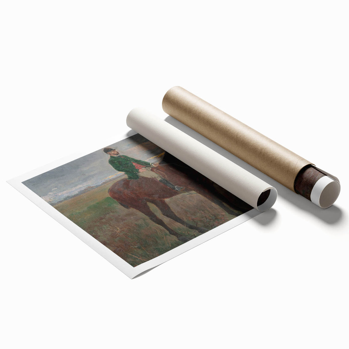 Modern Wall Art - Rider and Horse in a Tranquil Landscape