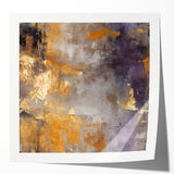 Abstract wall art featuring vibrant strokes in shades of blue, pink, and gold, printed on high-quality glossy paper, perfect for modern home decor.