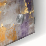 Close-up view of abstract strokes wall art in vibrant colors, showcasing a textured acrylic glass surface that enhances its visual appeal and depth.