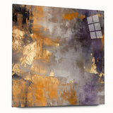 Abstract wall art featuring vibrant multicolored strokes displayed in a sleek acrylic glass frame, showcasing modern design aesthetics perfect for contemporary interiors.