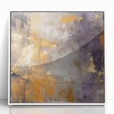 Framed abstract strokes wall art in white acrylic, showcasing vibrant colors and dynamic shapes, perfect for modern home decor or office settings.