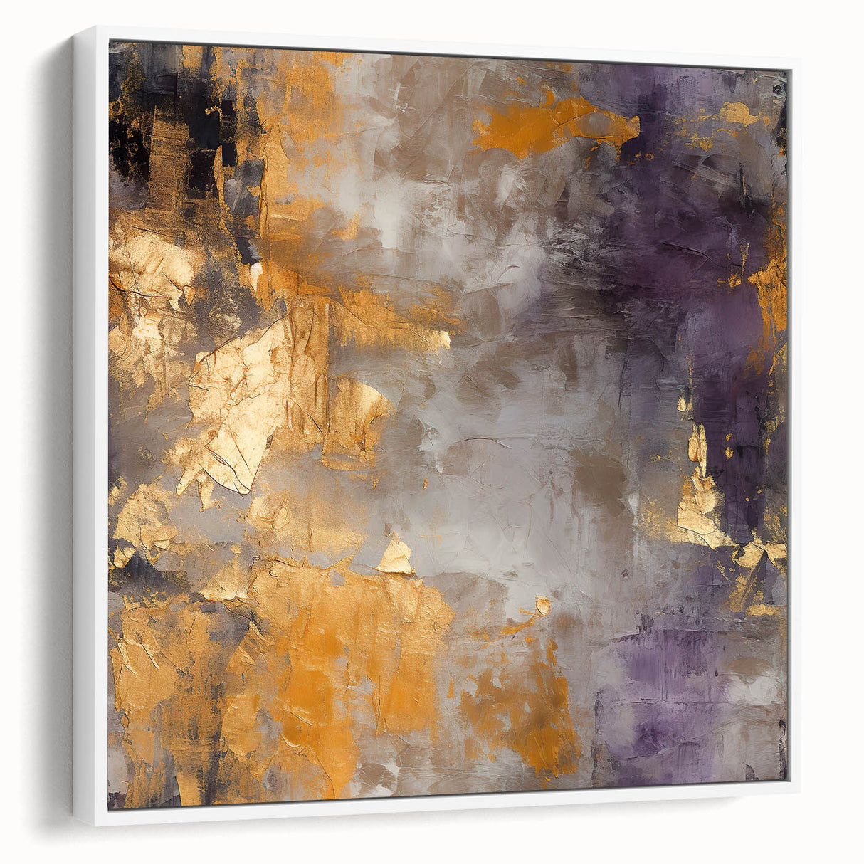 Framed canvas wall art showcasing abstract strokes in shades of blue, gray, and white, adding a modern touch to home decor. Ideal for contemporary living spaces.
