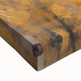 Close-up of vibrant abstract strokes wall art on stretched canvas, showcasing dynamic colors and textures, perfect for modern home decor.