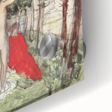 Modern Wall Art: Serene Bathers in an Impressionistic Forest