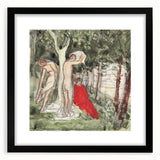 Modern Wall Art: Serene Bathers in an Impressionistic Forest