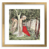 Modern Wall Art: Serene Bathers in an Impressionistic Forest