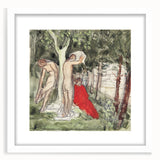 Modern Wall Art: Serene Bathers in an Impressionistic Forest