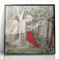 Modern Wall Art: Serene Bathers in an Impressionistic Forest