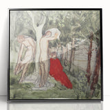 Modern Wall Art: Serene Bathers in an Impressionistic Forest