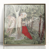 Modern Wall Art: Serene Bathers in an Impressionistic Forest