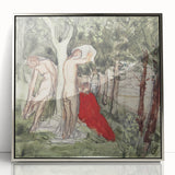 Modern Wall Art: Serene Bathers in an Impressionistic Forest
