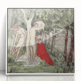 Modern Wall Art: Serene Bathers in an Impressionistic Forest