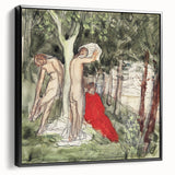 Modern Wall Art: Serene Bathers in an Impressionistic Forest