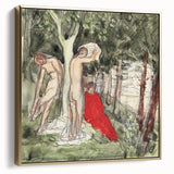Modern Wall Art: Serene Bathers in an Impressionistic Forest