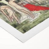 Modern Wall Art: Serene Bathers in an Impressionistic Forest