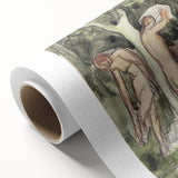 Modern Wall Art: Serene Bathers in an Impressionistic Forest