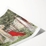 Modern Wall Art: Serene Bathers in an Impressionistic Forest