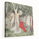 Modern Wall Art: Serene Bathers in an Impressionistic Forest