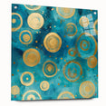 Abstract wall art featuring vibrant acrylic strokes in bold colors, mounted on glass with visible pins, showcasing a modern artistic style for contemporary decor.