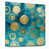Abstract wall art featuring vibrant acrylic strokes in bold colors, mounted on glass with visible pins, showcasing a modern artistic style for contemporary decor.