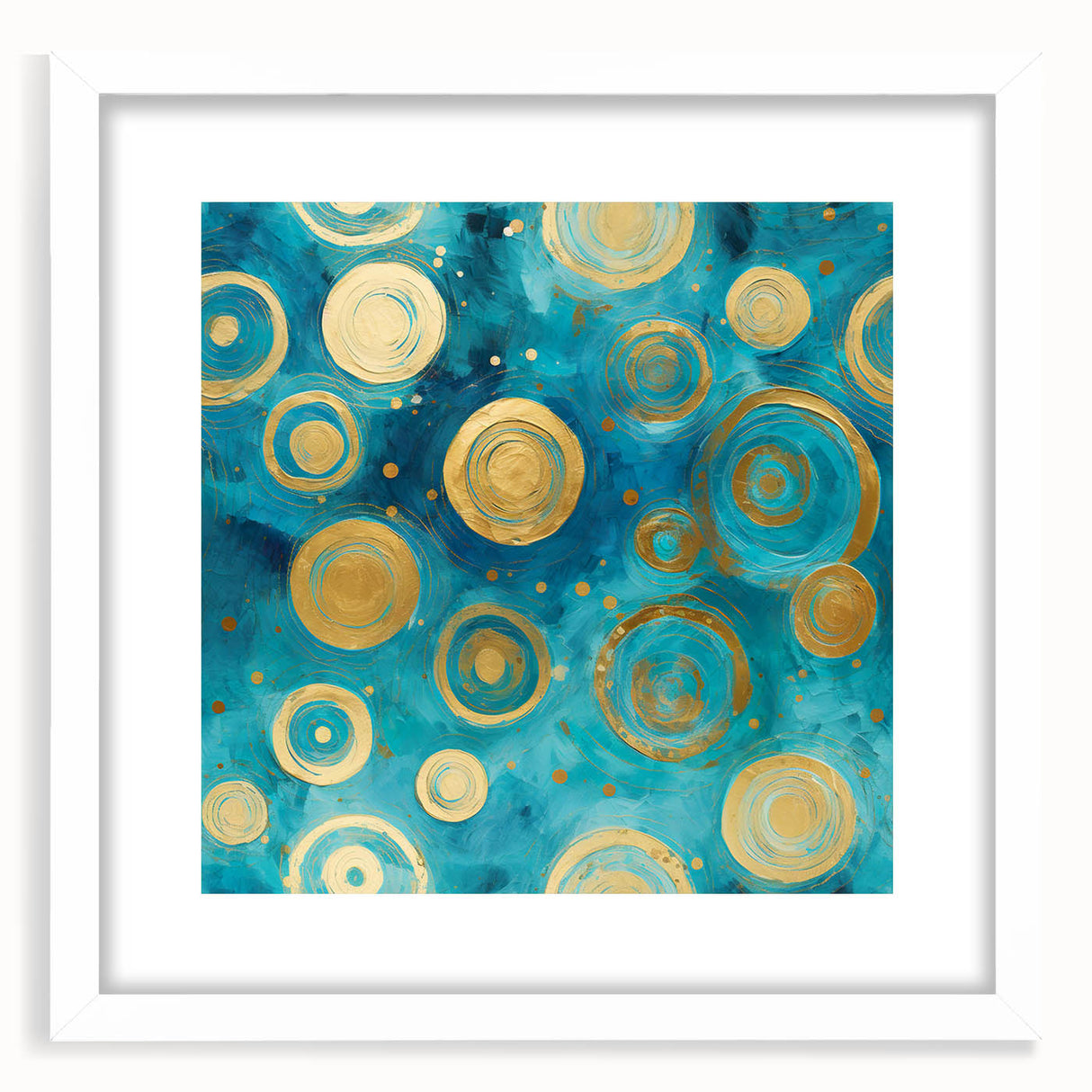 Abstract strokes wall art in a sleek white frame, showcasing vibrant colors and dynamic patterns, perfect for modern home decor and artistic expression.