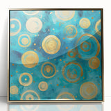 Framed abstract strokes wall art featuring bold gold and black colors, elegantly displayed against a light background, perfect for modern home decor.