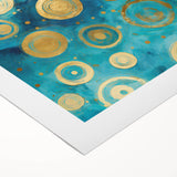 Abstract wall art design showcasing vibrant strokes of blue, orange, and yellow on rolled canvas, ideal for modern home décor, packaged in protective tube.