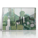 Modern Wall Art - Abstract Cemetery Landscape in Serene Greens