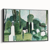 Modern Wall Art - Abstract Cemetery Landscape in Serene Greens