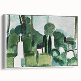 Modern Wall Art - Abstract Cemetery Landscape in Serene Greens
