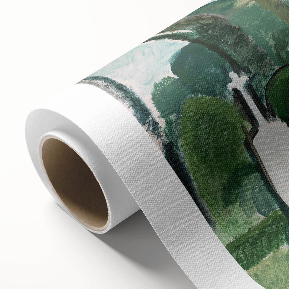 Modern Wall Art - Abstract Cemetery Landscape in Serene Greens