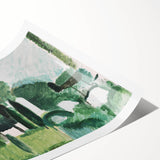 Modern Wall Art - Abstract Cemetery Landscape in Serene Greens