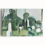 Modern Wall Art - Abstract Cemetery Landscape in Serene Greens