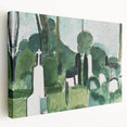 Modern Wall Art - Abstract Cemetery Landscape in Serene Greens